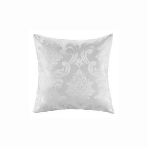 Capa p/ Almofada Jacquard Branco Floral SR Decor