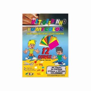 Color Set A4 Lumi Color Offpinho 75g/m² 24 fls 12 Cores