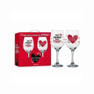 Conjunto de Taças de Vinho Você Ganhou Meu Coração Brasfoot