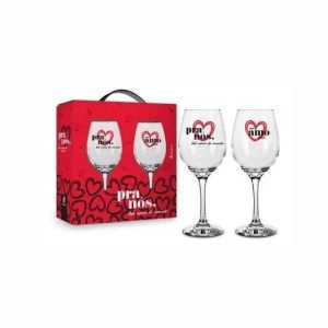 Conjunto de Taças de Vinho Pra Nós Todo Amor do Mundo Brasfoot