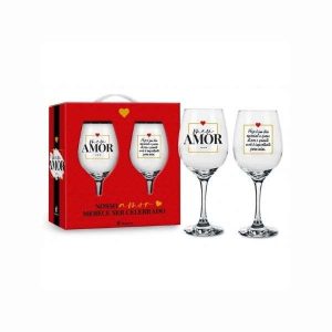 Conjunto de Taças de Vinho Meu Amor Brasfoot