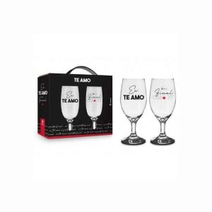 Conjunto de Taças de Cerveja Eu Te Amo e Ponto Final Brasfoot