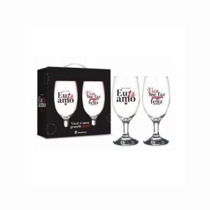 Conjunto de Taças de Cerveja Meu Amor Eu Te Amo Muito Brasfoot