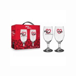 Conjunto de Taças de Cerveja Pra Nós Todo Amor do Mundo Brasfoot