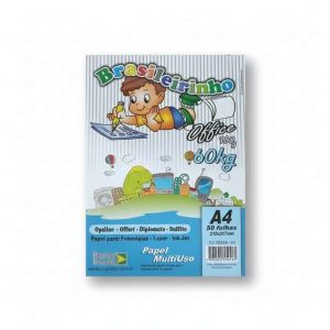 Papel A4 60kg 180g/m² 50 fls Página Brasil