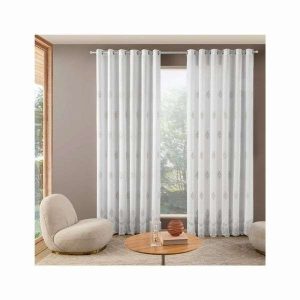 Cortina Voil Bordado Real Branca 2,30x2,00 Adomes
