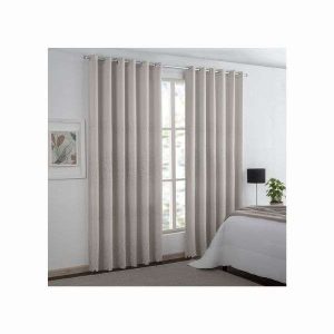 Cortina Voil Bordado Liz Taupe 2,30x2,00 Adomes