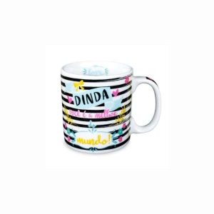 Caneca de Porcelana 320ml Melhor Dinda Do Mundo