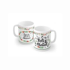 Caneca de Porcelana 320ml Feliz Natal