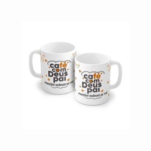 Caneca de Porcelana 320ml Café c/ Deus Pai