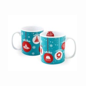 Caneca de Porcelana 320ml Enfeites de Natal
