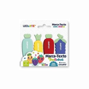 Marca Texto Frutinhas 4 Cores LeoArte