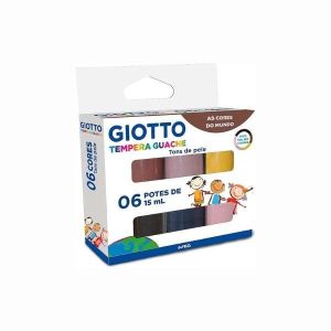 Tinta Guache 6 Cores 15ml Tons de Pele Giotto
