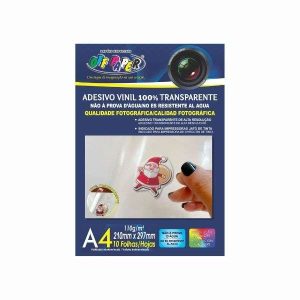 Folha Adesiva Vinil 100% Transparente A4 120g/m² 10 fls Off Paper