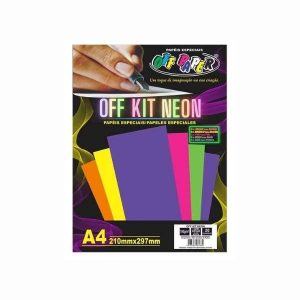 Papel Neon Cores Sortidas 180g/m² 20 fls Off Paper