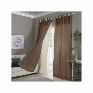 Cortina Voil Santorini Marrom 1,60x2,00 Adomes