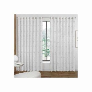 Cortina Voil Bordado Jade Branca 1,70x2,00 Adomes