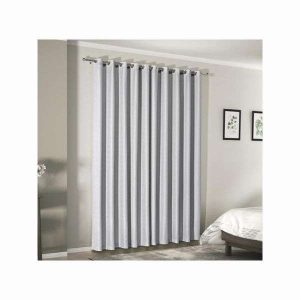 Cortina Jacquard Geométrico Cinza 1,60x2,00 Adomes