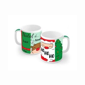 Caneca de Porcelana 320ml Natal é Luz