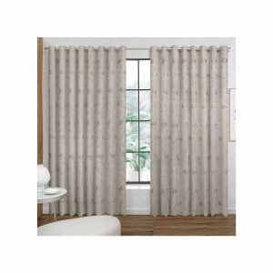 Cortina Voil Bordado Jade Taupe 1,70x2,00 Adomes