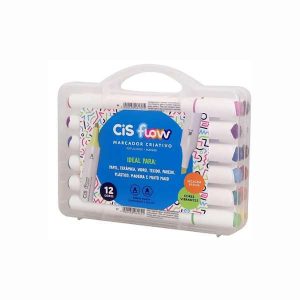Marcador Criativo 2 em 1 Flow 12 Cores Cis