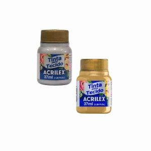Tinta p/ Tecido 37ml Metálica Acrilex