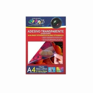 Papel Adesivo Transparente Leitoso 120g/m² 10 fls Off Paper