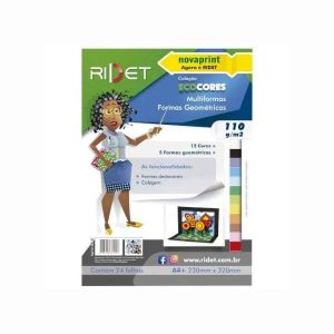 Bloco Ecocores A4 Multiformas Formas Geométricas 110g 24fls Ridet