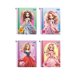 Caderno Espiral 1 Matéria Princess 80 fls Smart
