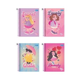 Caderno Espiral 10 Matérias Oh! Girl 160 fls Smart
