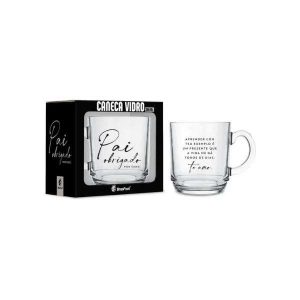 Caneca de Vidro 300ml Pai, Obrigado Brasfoot