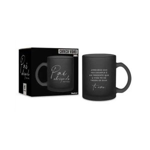 Caneca de Vidro Diamond 300ml Pai, Obrigado Brasfoot