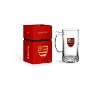 Caneca de Vidro Berlim 480ml Flamengo Brasfoot