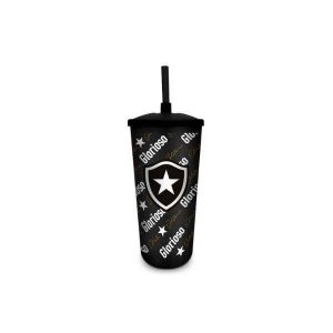 Copo Plástico c/ Canudo 500ml Botafogo Brasfoot