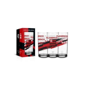 Copo de Vidro 300ml Flamengo Brasfoot