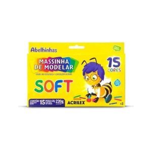 Massinha de Modelar Soft c/ 15 Cores Acrilex