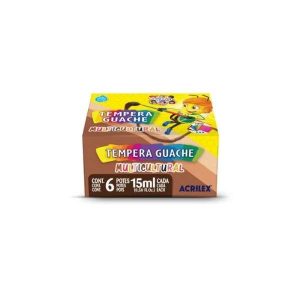 Tinta Guache 6 Cores Multicultural Acrilex