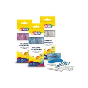 Conjunto p/ Desenho Geométrico 10 Peças Acrilex