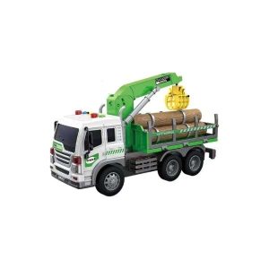 Caminhão Guindaste de Carregamento de Madeira c/ Luzes e Sons DK Toys