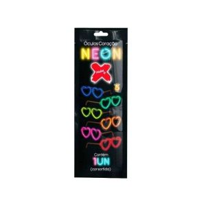 Óculos Bastão Neon Coração Make+